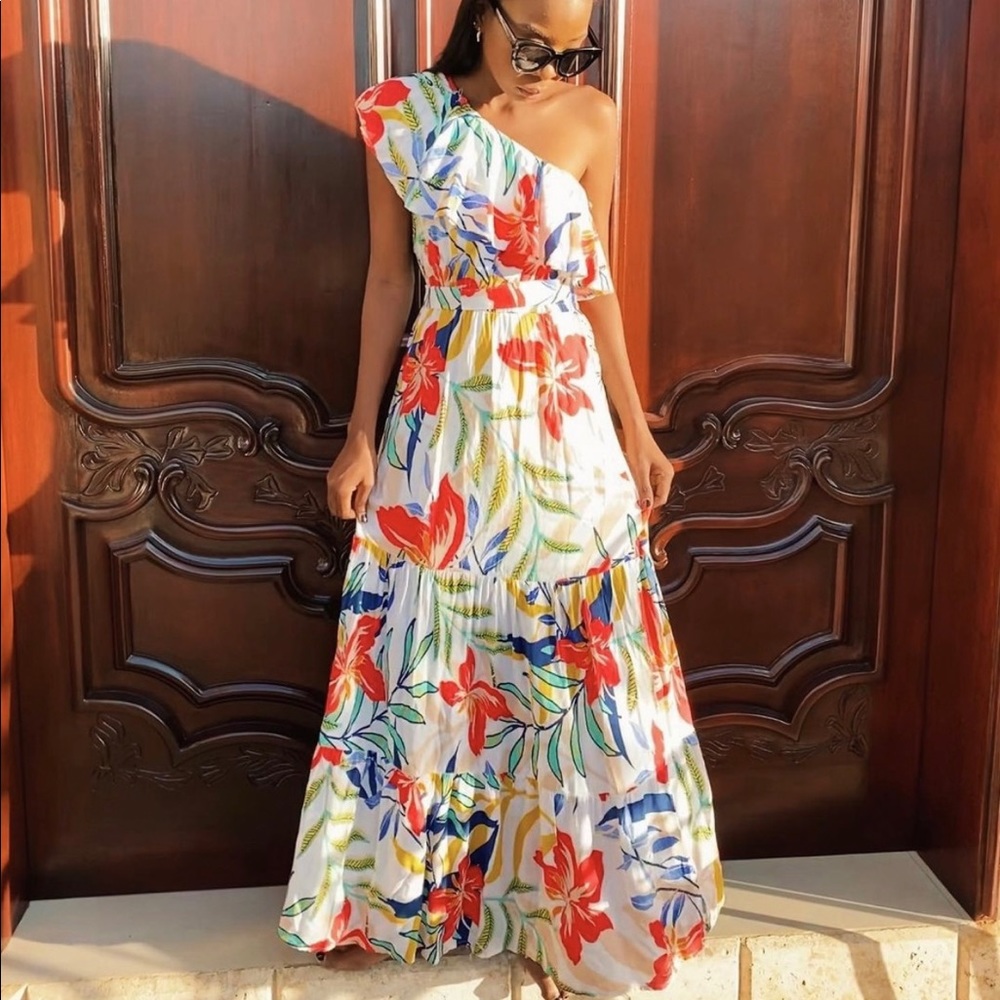 One Shoulder Maxi Dress